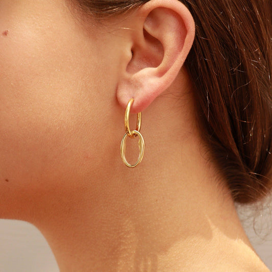 Oval Pendant Earrings