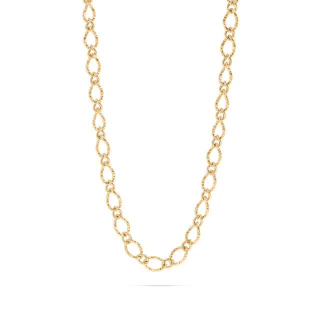 Hammered Oval Chain Necklace