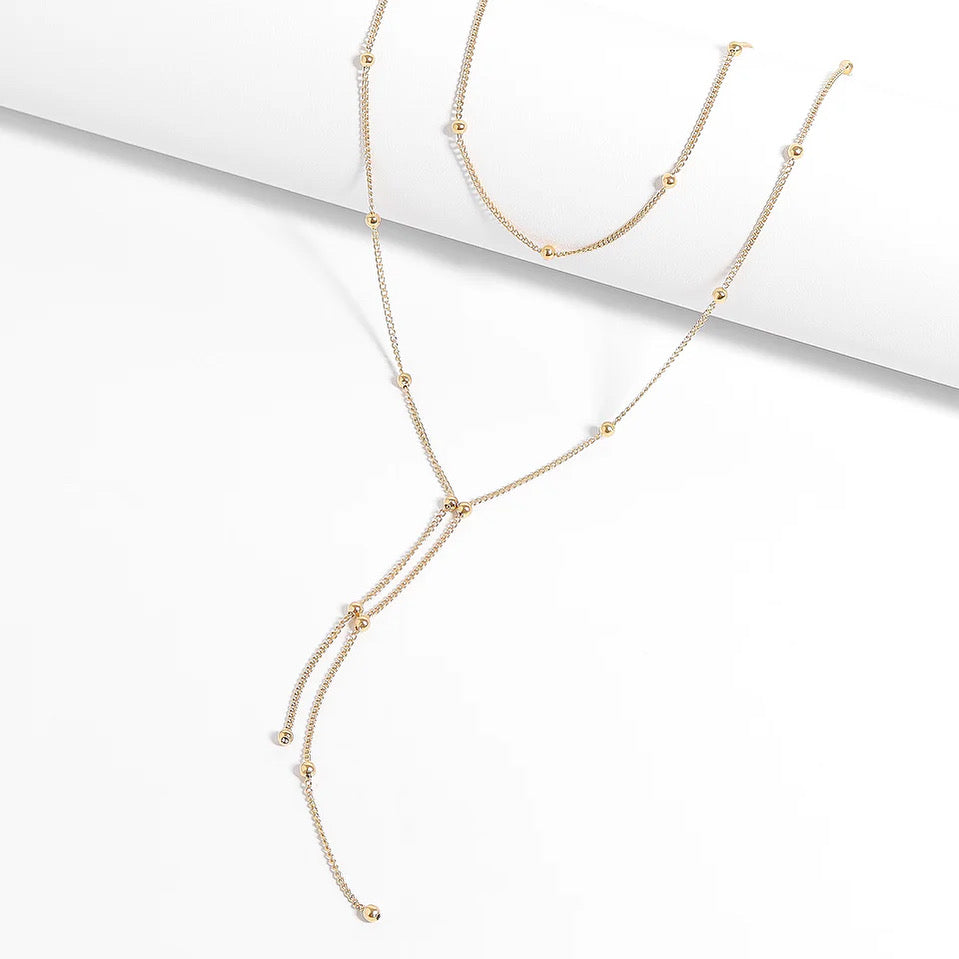Bead-Drop Lariat Necklace