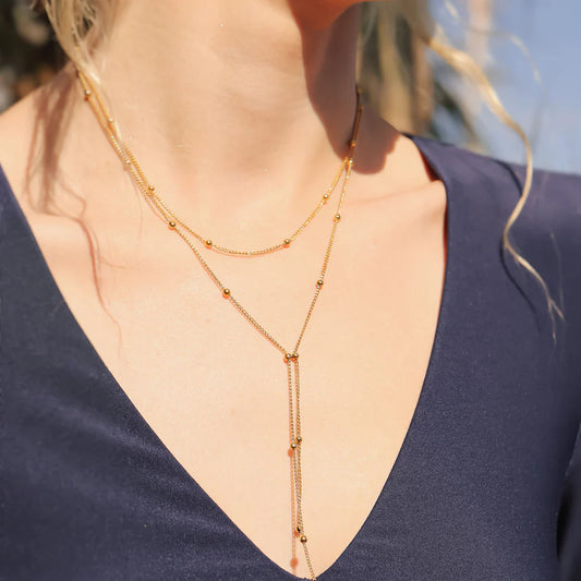Bead-Drop Lariat Necklace