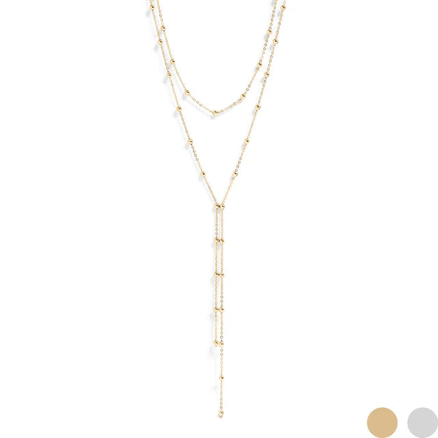 Bead-Drop Lariat Necklace