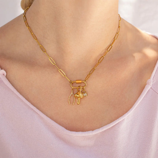 Rhinestone Wishbone Charm