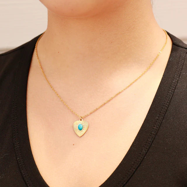 Turquoise Heart Charm