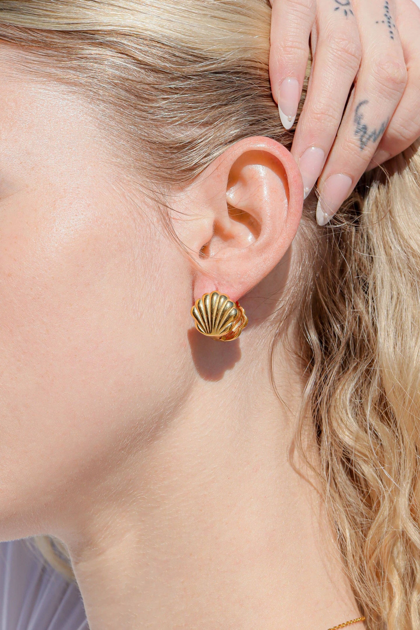 Shell Huggie Earrings