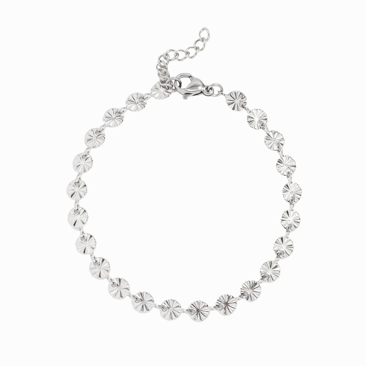 ORRÉ Sunburst Chain Bracelet in silver — product detail photograph