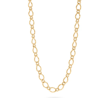 Hammered Oval Chain Necklace