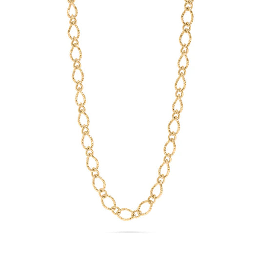 Hammered Oval Chain Necklace