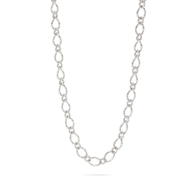 Hammered Oval Chain Necklace