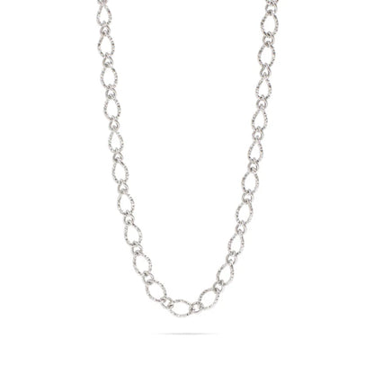 Hammered Oval Chain Necklace