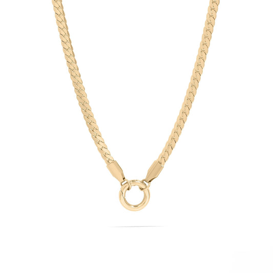 Gold ORRÉ Curb Chain Charmkeeper Necklace with front spring ring