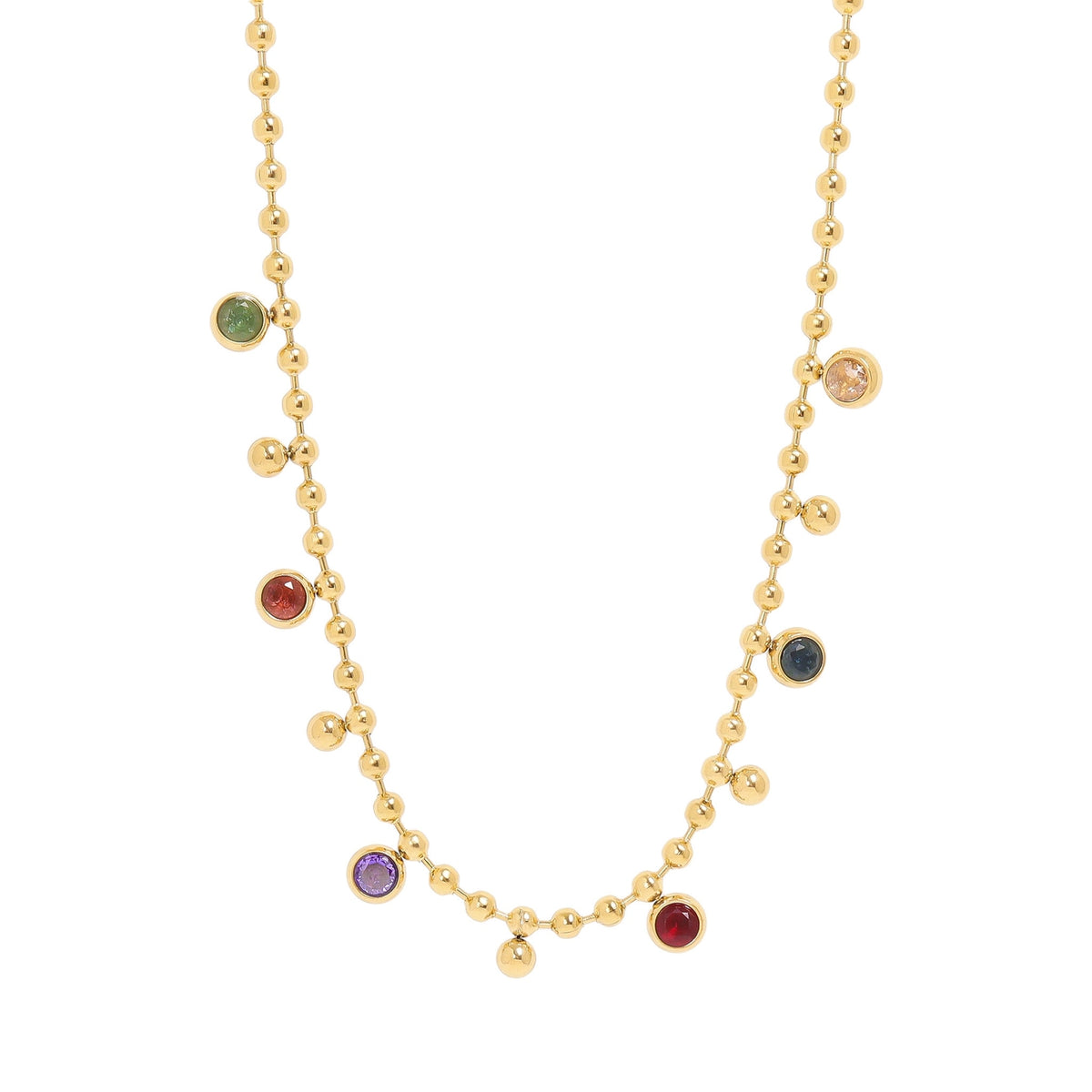 Gold ORRÉ Prism Drop Necklace with multicolor crystal drops