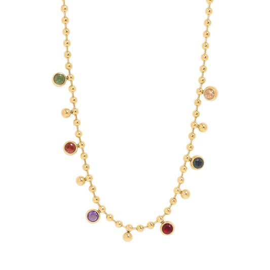 Gold ORRÉ Prism Drop Necklace with multicolor crystal drops