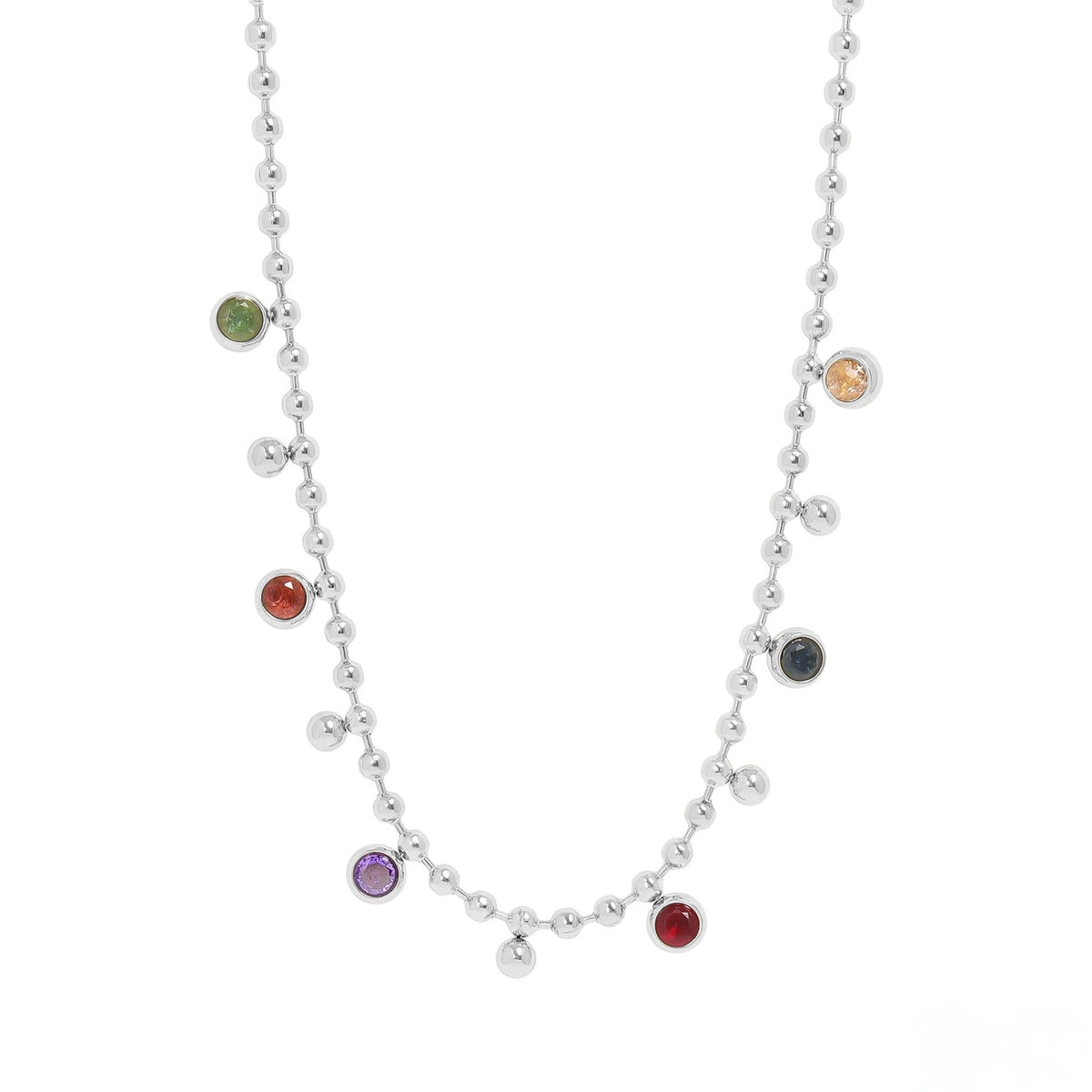Silver ORRÉ Prism Drop Necklace with multicolor crystal drops
