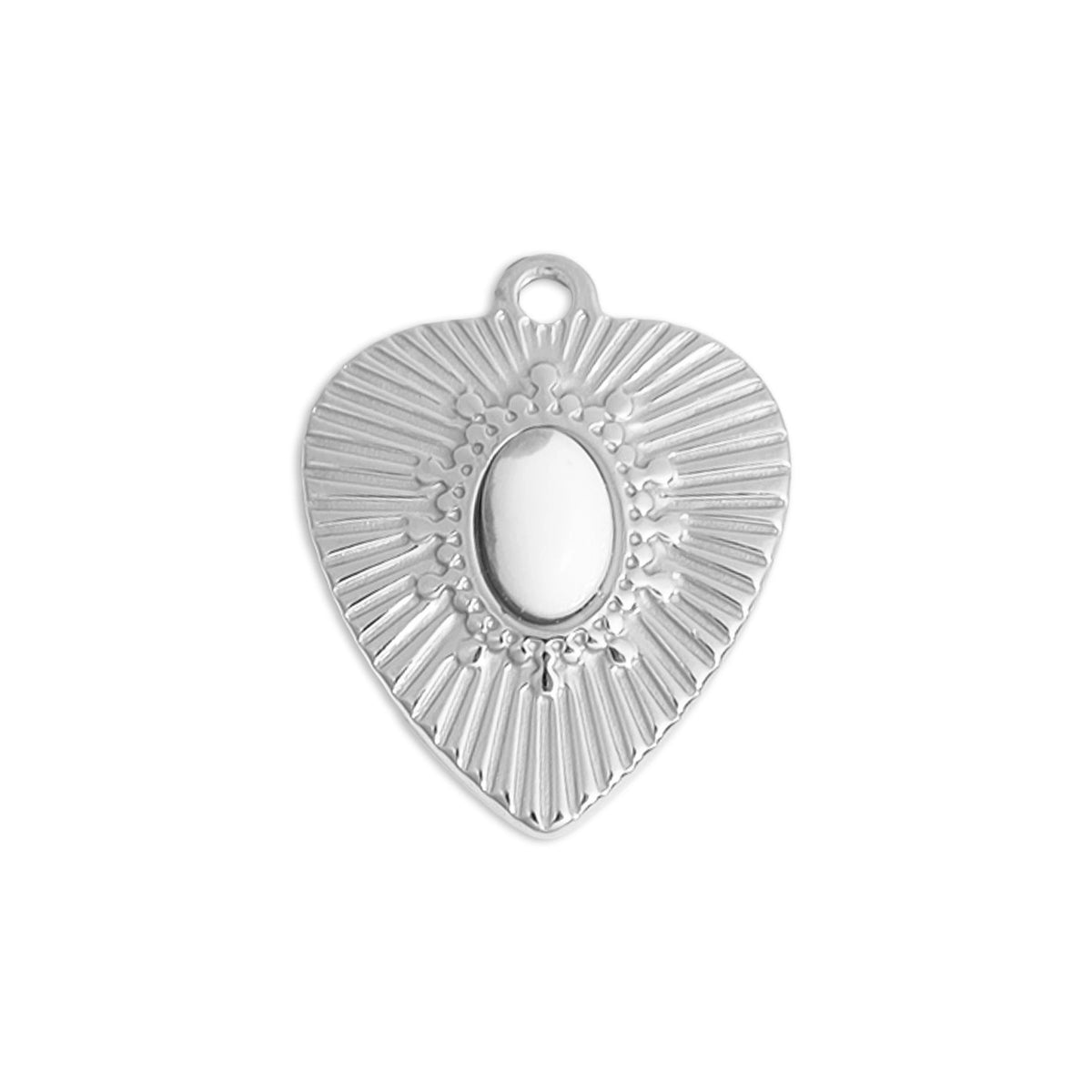 ORRÉ Sunburst Heart Charm in silver with howlite stone