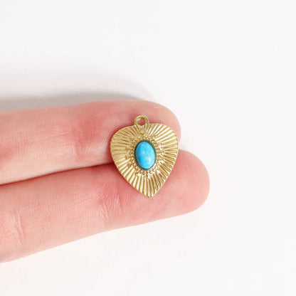 Turquoise Heart Charm