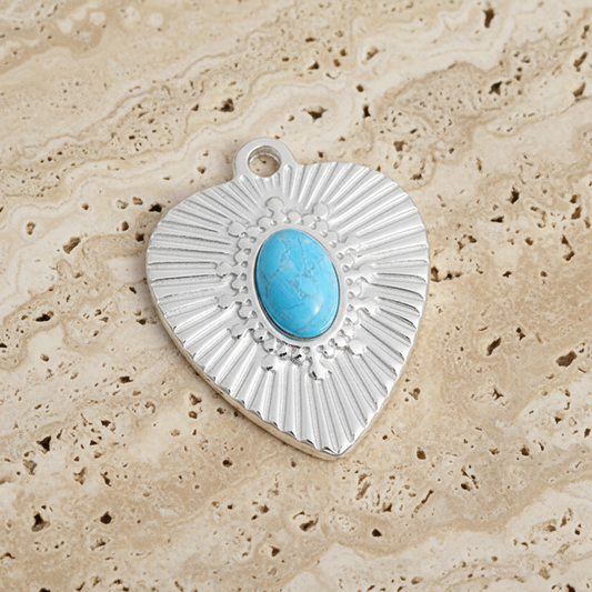 Turquoise Heart Charm
