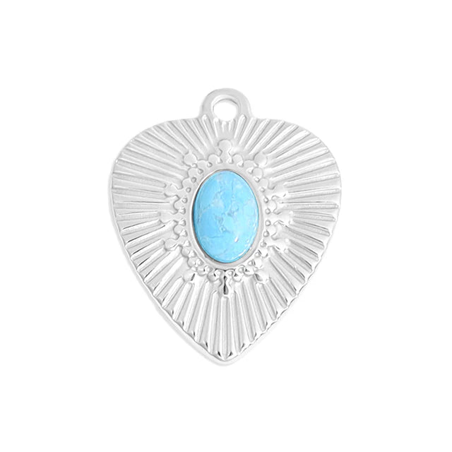 Turquoise Heart Charm
