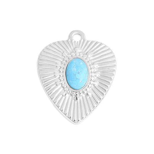 Turquoise Heart Charm