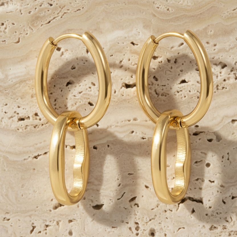 Oval Pendant Earrings