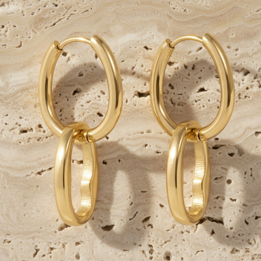 Oval Pendant Earrings