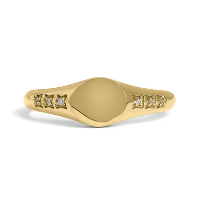 CZ Round Signet