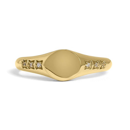 CZ Round Signet