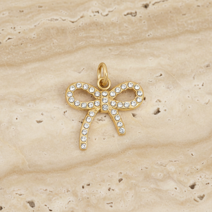 Rhinestone Bow Charm
