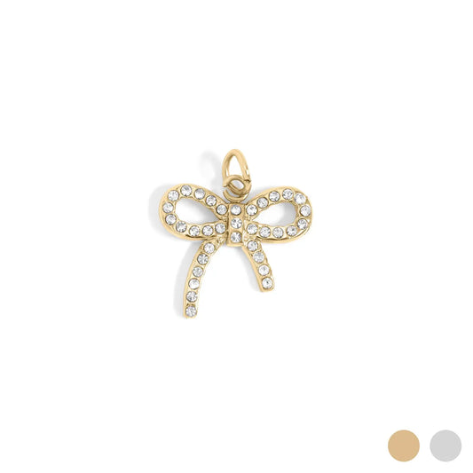 Rhinestone Bow Charm
