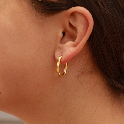 Oval Huggie Earrings